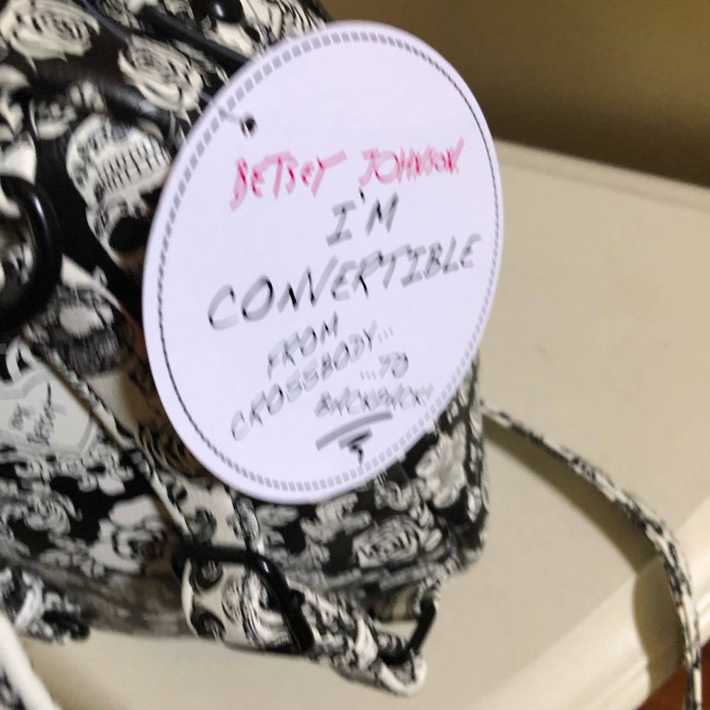 NWT Betsey Johnson XOBaybee Backpack Skull Goth Dog Convertible Backpack Mini - Picture 7 of 7